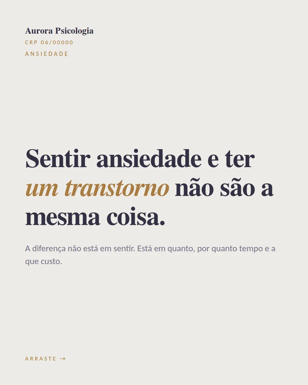 Capa de carrossel produzida para Psicologia